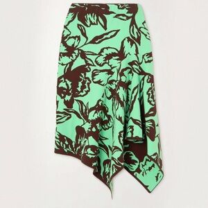 New DRIES VAN NOTEN Asymmetric Jacquard Knit Skirt Size Large (Flawed)